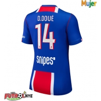 Camiseta Paris Saint-Germain Desire Doue #14 Primera Equipación para mujer 2026-27 manga corta